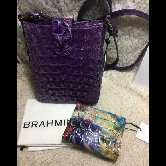 FINAL$ NWT BRAHMIN ULTRAVIOLET CROSSBODY & AWESTRUCK WALLET- bundle offer only - Picture 2 of 9